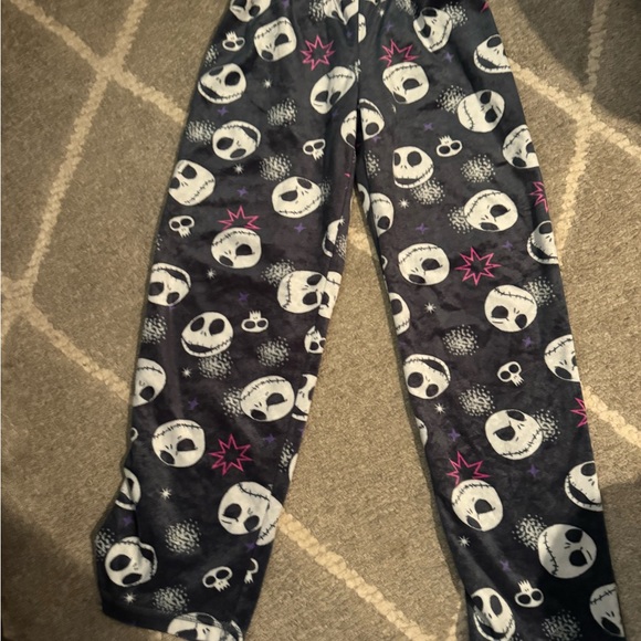 Disney Black and Pink Skull Print Pajama Pants - Picture 2 of 2